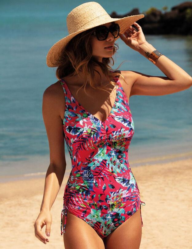 6548 Fantasie Fiji V-Neck Swimsuit - 6548 Azalea