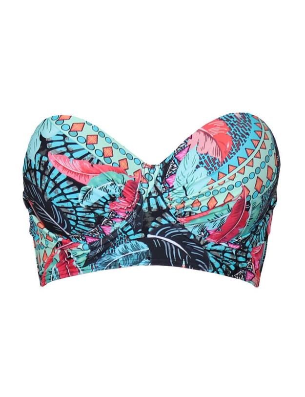 182262 Pour Moi Soleil Multiway Longline Bikini Top - 182262 Turquoise Multi