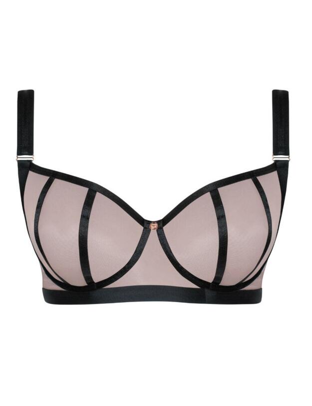 ST013100 Scantilly by Curvy Kate Sheer Chic Balcony Bra - ST013100 Black/Mink