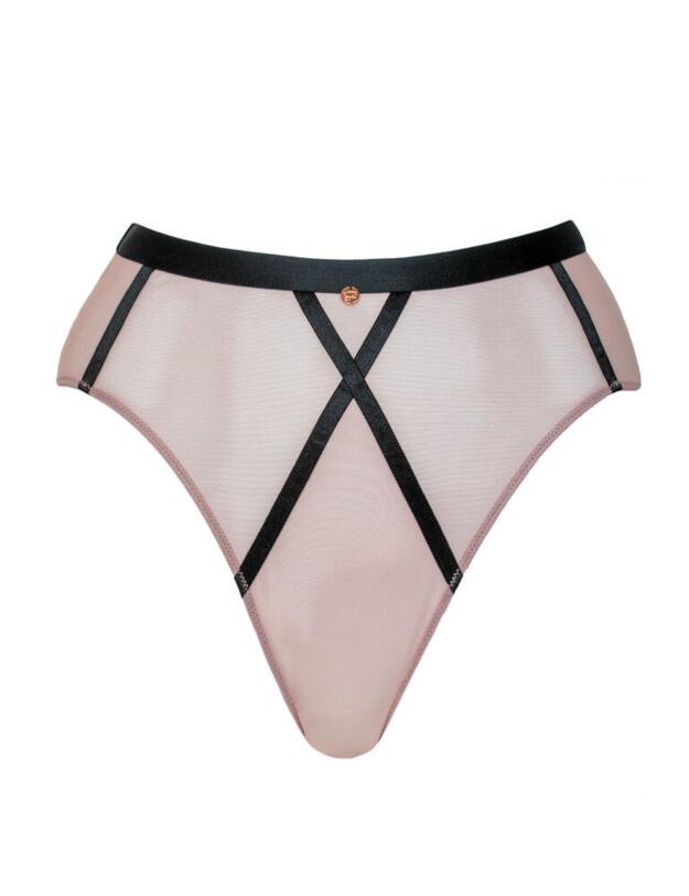 ST013208 Scantilly by Curvy Kate Sheer Chic High Waist Brief - ST013208 Black/Mink