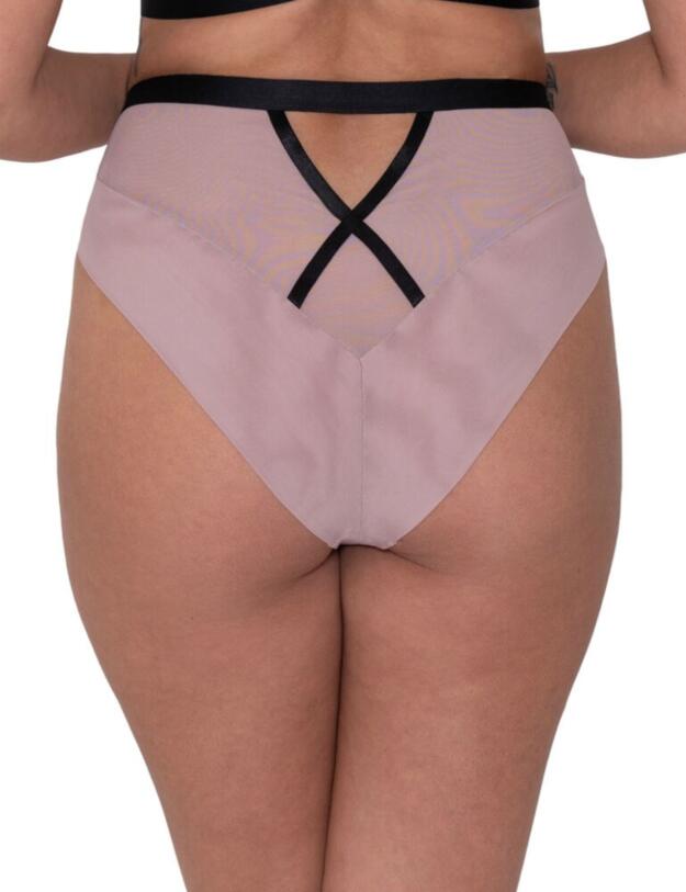 ST013208 Scantilly by Curvy Kate Sheer Chic High Waist Brief - ST013208 Black/Mink