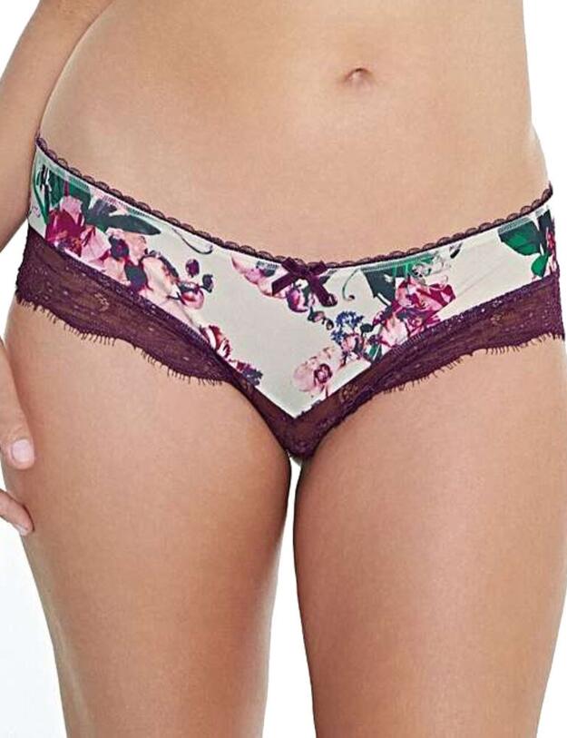 1259 Royce Florence Brazilian Brief - 1259 Cream/Aubergine