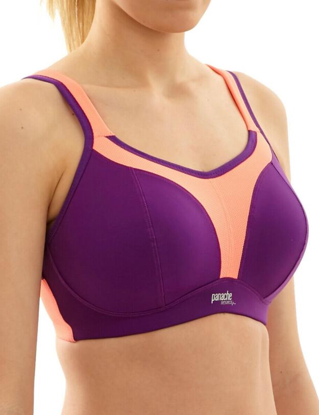 7341A Panache Non Wired Sports Bra - 7341A Purple/Coral