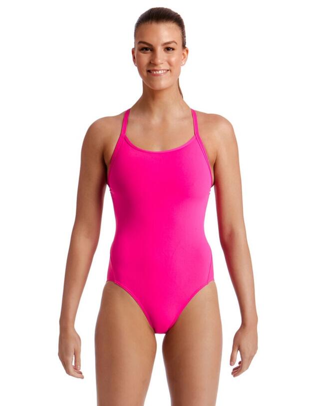 FS11L00471 Funkita Diamond Back One Piece Swimsuit - FS11L00471 Still Pink Solid