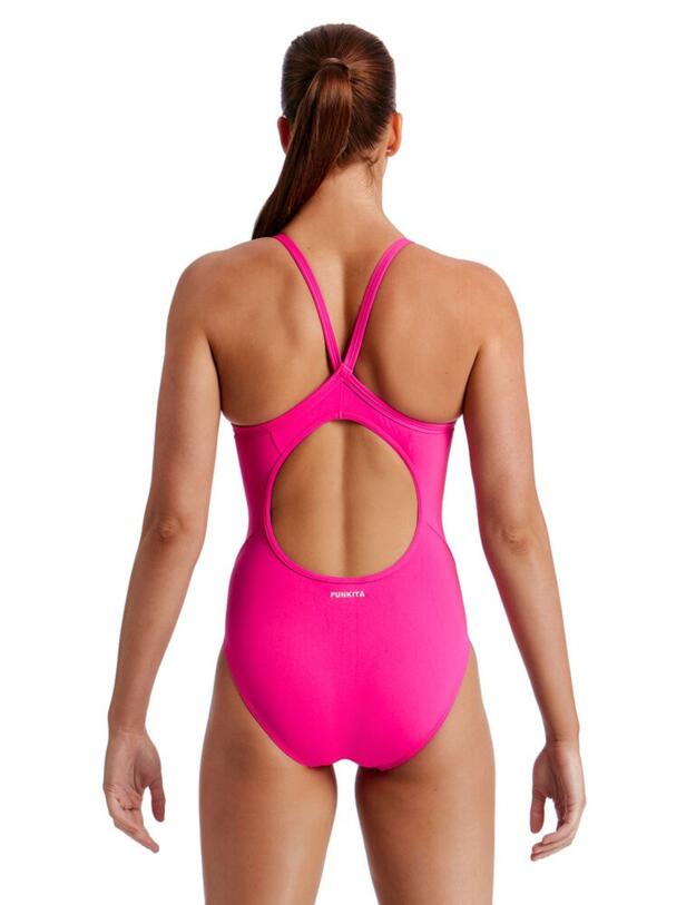FS11L00471 Funkita Diamond Back One Piece Swimsuit - FS11L00471 Still Pink Solid
