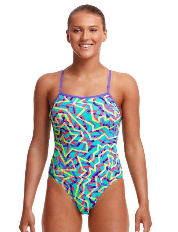 FS15L02642 Funkita Single Strap One Piece Swimsuit - FS15L02642 Mint Strips