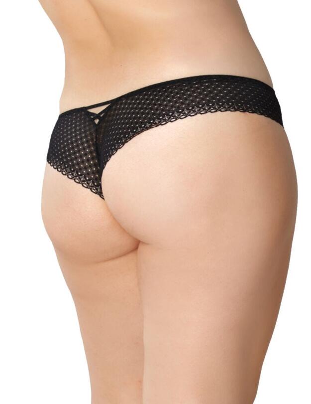 18662 Maison Lejaby Dot Flowers Tanga Brief - 18662 Noir