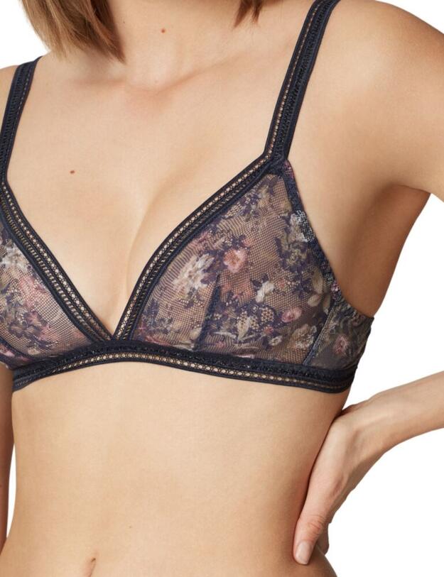 19442 Maison Lejaby Miss Lejaby Eglantine Triangle Bra - 19442 Bleu Horizon