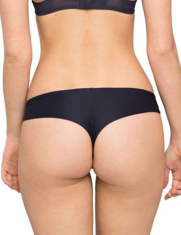 18962 Maison Lejaby Checks and Roses Tanga Brief - 18962 Bleu Horizon