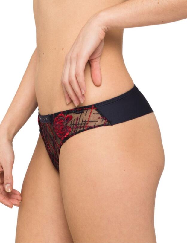 18962 Maison Lejaby Checks and Roses Tanga Brief - 18962 Bleu Horizon