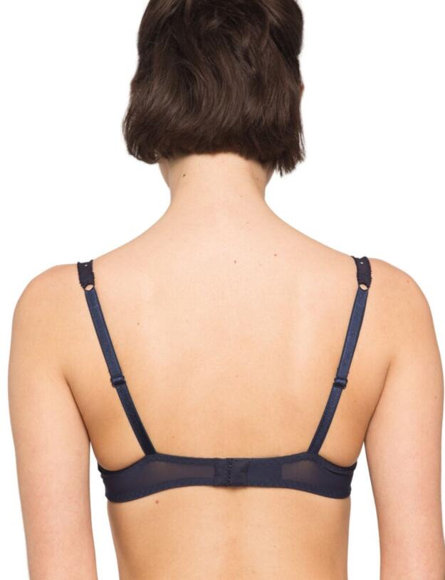 18932 Maison Lejaby Checks and Roses Padded Demi Cup Bra - 18932 Bleu Horizon