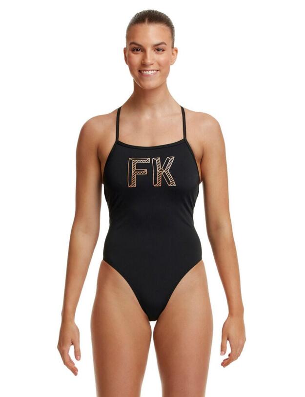 Funkita Strapped In One Piece Swimsuit Stencilled