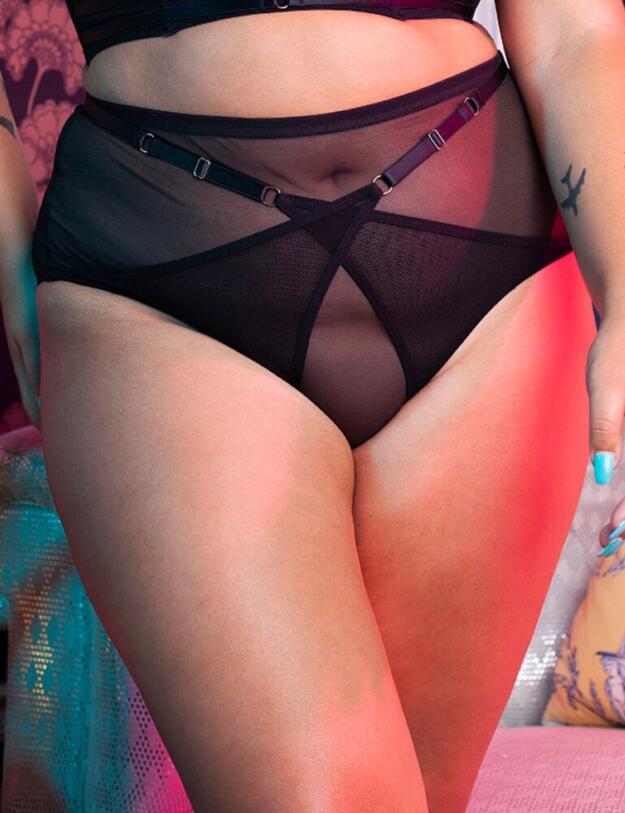 PPCCHW3144B Playful Promises Eddie Curve High Waist Brief - PPCCHW3144B Black