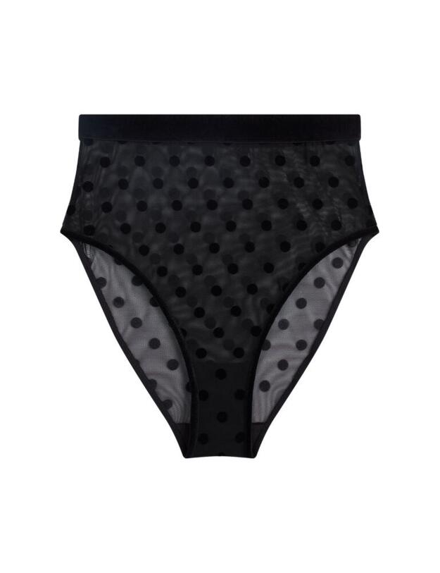 UW0UW01891 Tommy Hilfiger Velvet High Waist Bikini Style Brief - UW0UW01891 PVH Black
