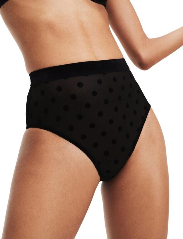 UW0UW01891 Tommy Hilfiger Velvet High Waist Bikini Style Brief - UW0UW01891 PVH Black