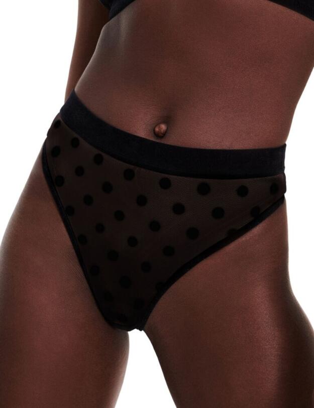 UW0UW01891 Tommy Hilfiger Velvet High Waist Bikini Style Brief - UW0UW01891 PVH Black