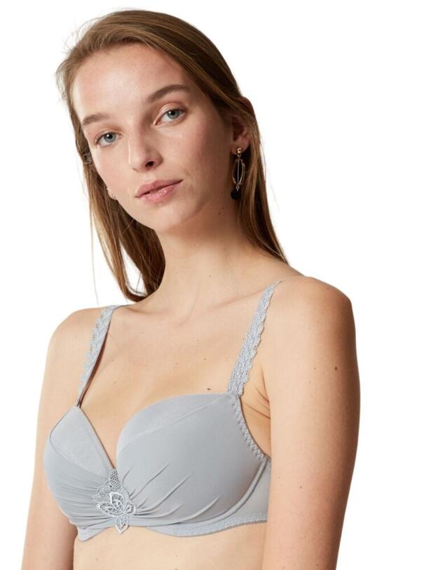 G31932 Maison Lejaby Attrape Fleur Padded Balcony Bra - G31932 Gris Perle