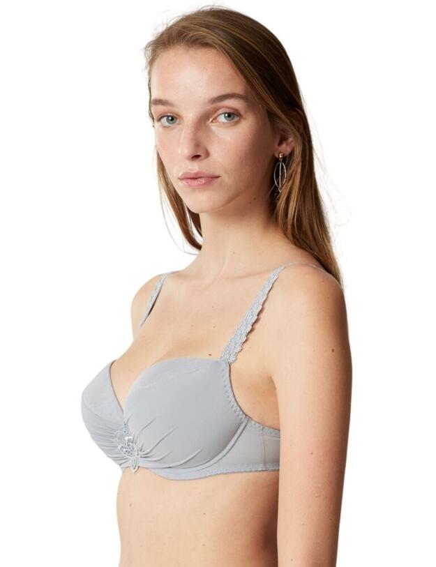 G31932 Maison Lejaby Attrape Fleur Padded Balcony Bra - G31932 Gris Perle