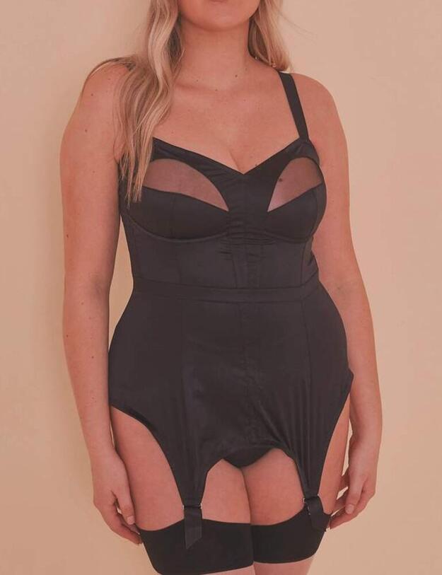 PPFHCC008B Playful Promises Felicity Hayward Marnie Retro Girdle Dress Curve - PPFHCC008B Black