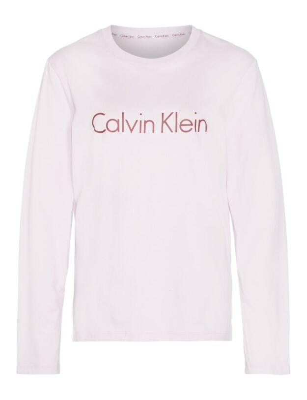 QS6164E Calvin Klein Comfort Cotton Long Sleeve Lounge T-Shirt - QS6164E5ZK Opal Pink