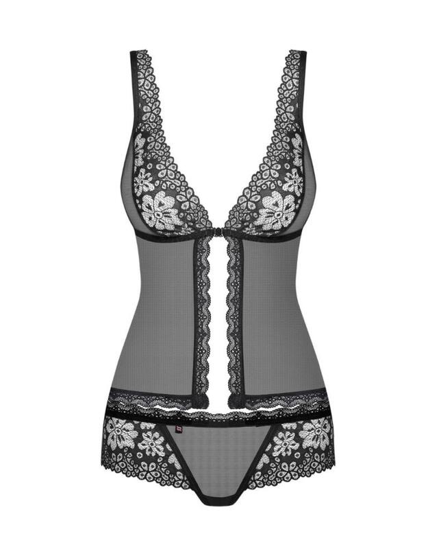 856-BAB-1 Obsessive Babydoll and Panties Set - 856-BAB-1 Black