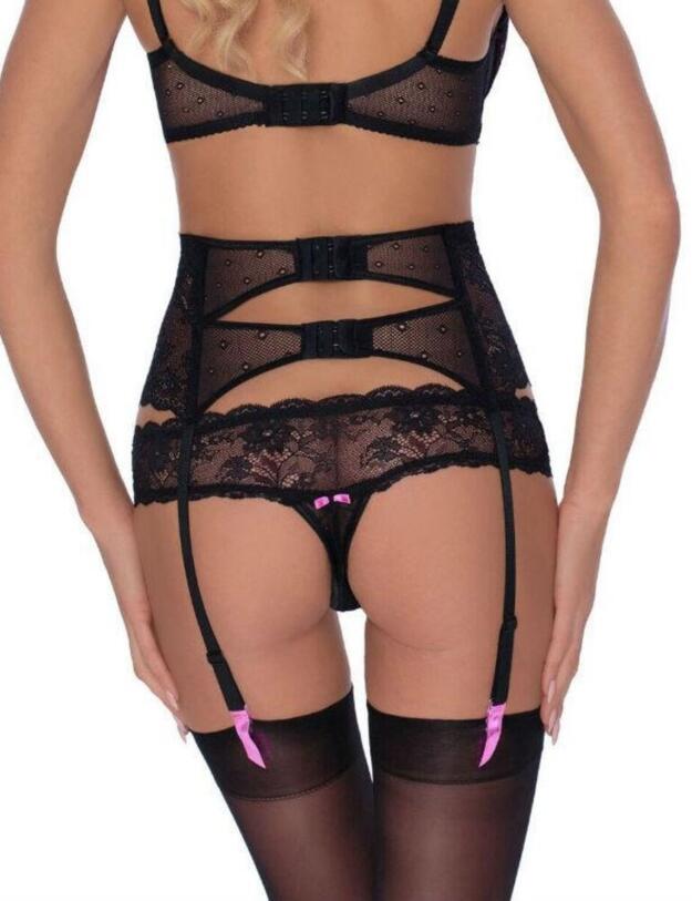 Roza Fifi Suspender Belt - Black/Violet