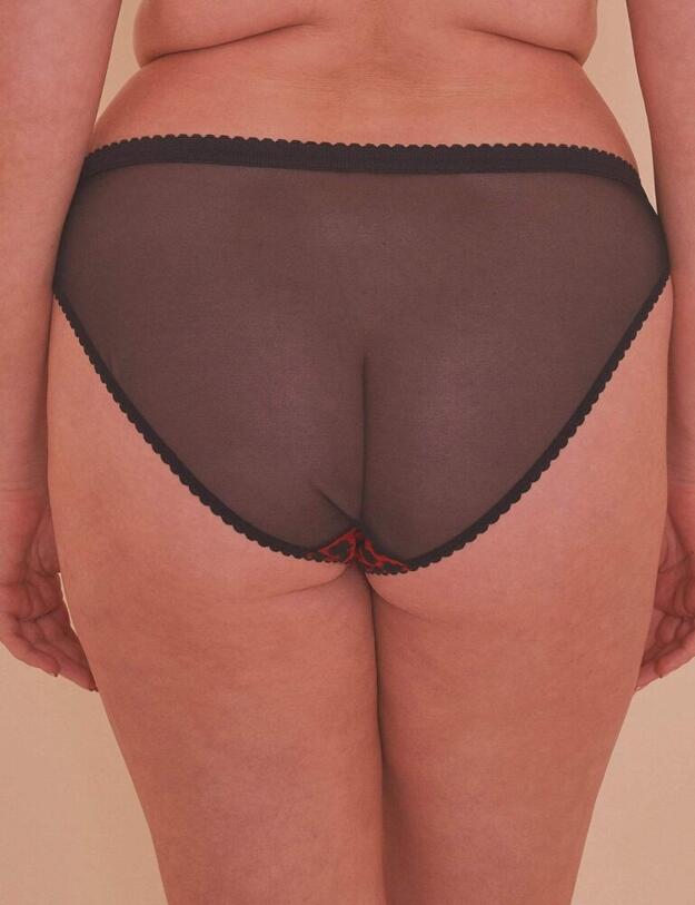 PPCCB3145 Playful Promises Josie Mesh Picot Cheeky Brazilian Brief Curve - PPCCB3145 Leopard