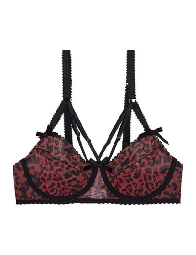 PPFB3145 Playful Promises Josie Mesh Picot Non-Padded Fuller Bust Bra  - PPFB3145 Leopard