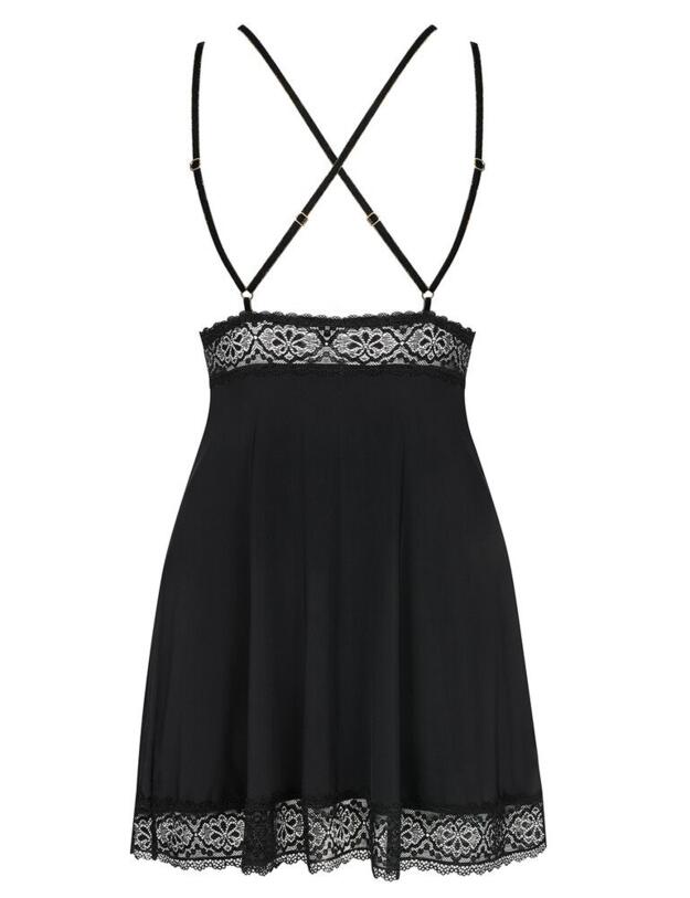 Obsessive Lolitte Babydoll & Thong Set - Black