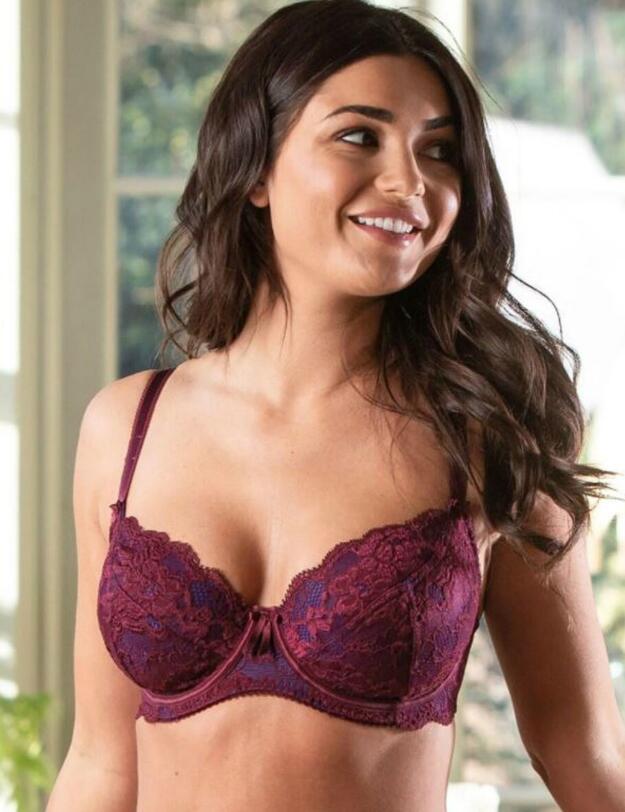 1502 Pour Moi Amour Underwired Non-Padded Bra - 1502 Sangria/Cobalt