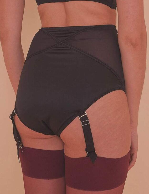 PPB3117 Playful Promises Aurora Mesh & Satin High Waist Brief - PPB3117 Black