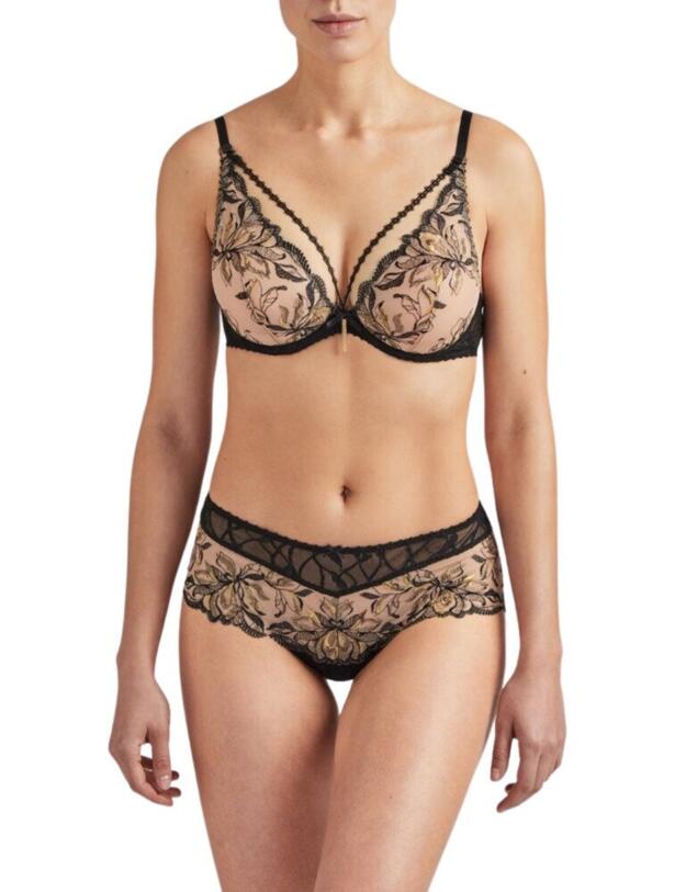 QF12 Aubade Encre De Chine Triangle Plunge Bra - QF12 Ombre