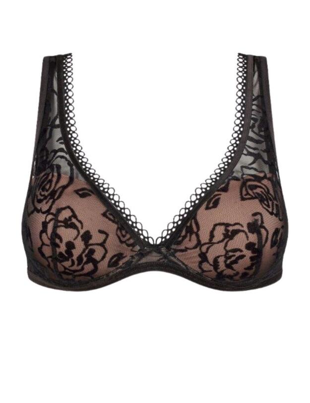 10205664 Triumph Velvet Rose Spotlight Underwired Push Up Bra - 10205664 Black