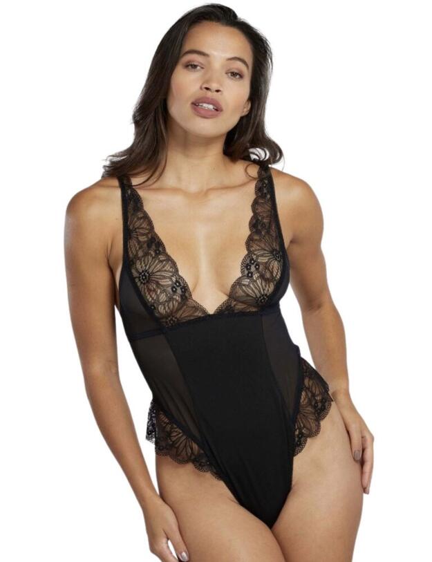 WWL787 Wolf & Whistle Madden Micro and Mesh Lace Body - WWL787 Black