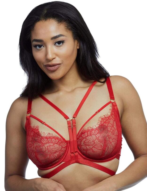 WWL781R Wolf & Whistle Nevada Lace Strappy Bra - WWL781R Red