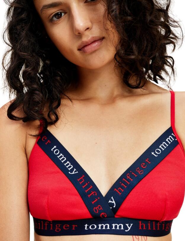 UW0UW02235 Tommy Hilfiger Triangle Bralette Bra - UW0UW02235 Tango Red