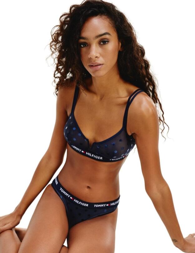UW0UW02208 Tommy Hilfiger Spot Design Mesh Brief  - UW0UW02208 Navy Blazer