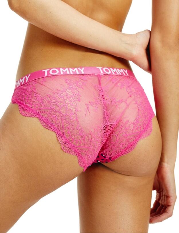UW0UW02211 Tommy Hilfiger Nylon Lace Print Briefs - UW0UW02211 Leopard Magenta
