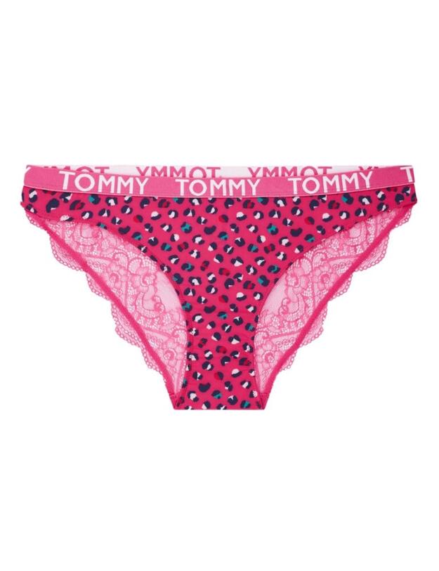 UW0UW02211 Tommy Hilfiger Nylon Lace Print Briefs - UW0UW02211 Leopard Magenta