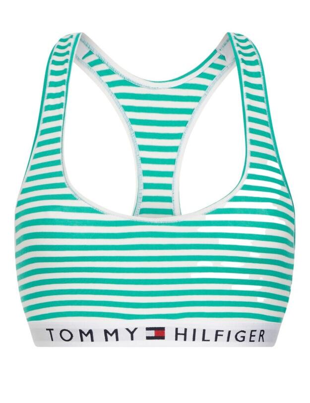 UW0UW02348 Tommy Hilfiger Bralette Stripe Bra - UW0UW02348 Ministripe Emerald