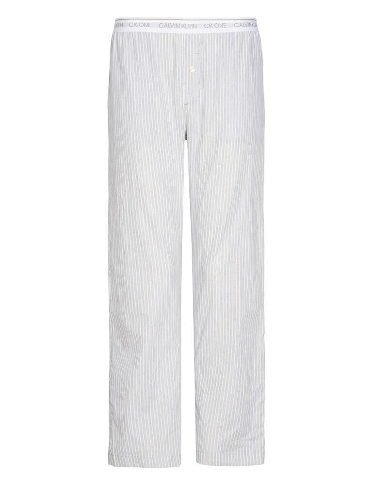 000QS6433E Calvin Klein CK One Wovens Cotton Sleep Pant - QS6433E Cozy Stripe Grey Vertical Heather 