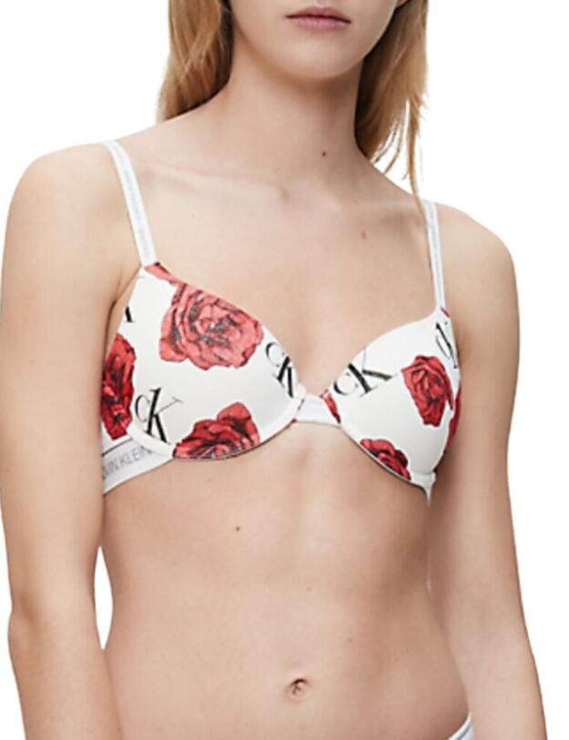 QF5732E Calvin Klein CK One Cotton T-Shirt Bra - QF5732E Charming Roses/America Dreams