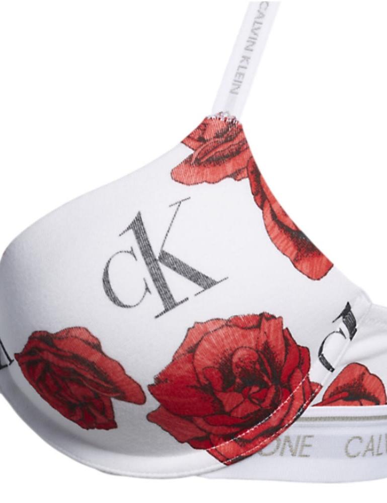 Calvin Klein CK One Cotton lightly lined floral roses bra