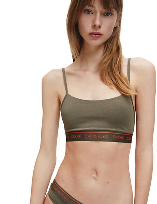 000QF5727E Calvin Klein Unlined Bralette Bra - QF5727E Muted Pine