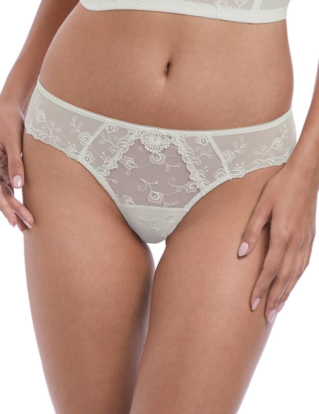 133007 Wacoal Opulence Tanga Brief  - 133007 White Jasmine