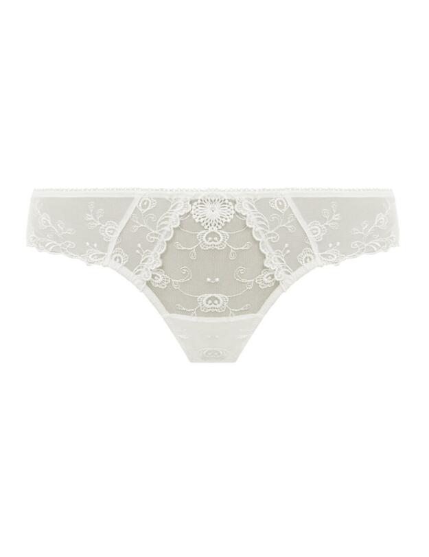 133007 Wacoal Opulence Tanga Brief  - 133007 White Jasmine