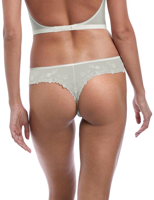 133007 Wacoal Opulence Tanga Brief  - 133007 White Jasmine