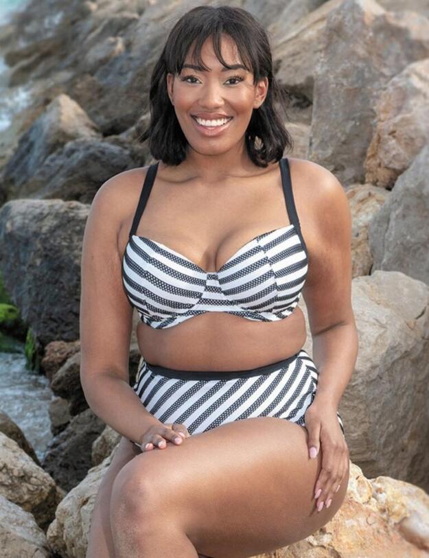 CS012300 Curvy Kate Sunseeker Balcony Bikini Top - CS012300 Monochrome