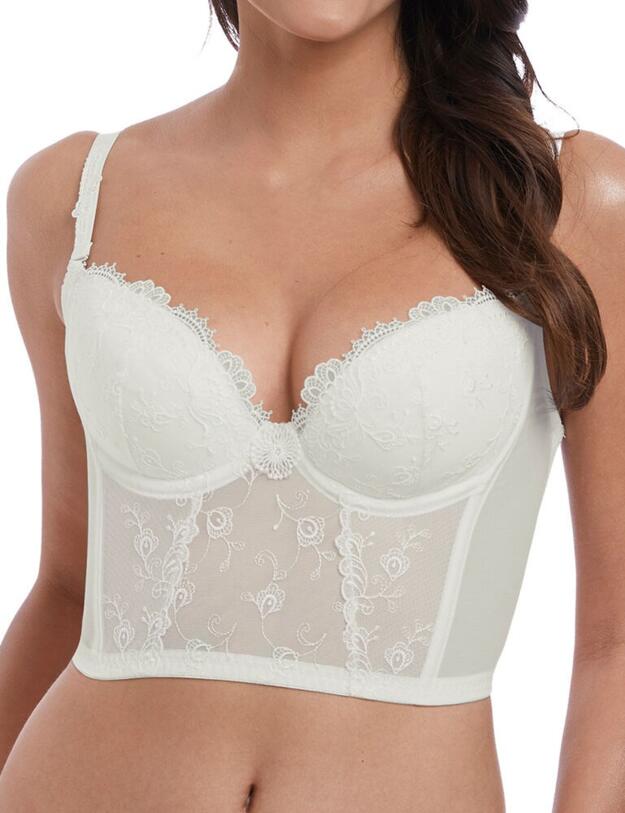 133008 Wacoal Opulence Longline Bra - 133008 White Jasmine
