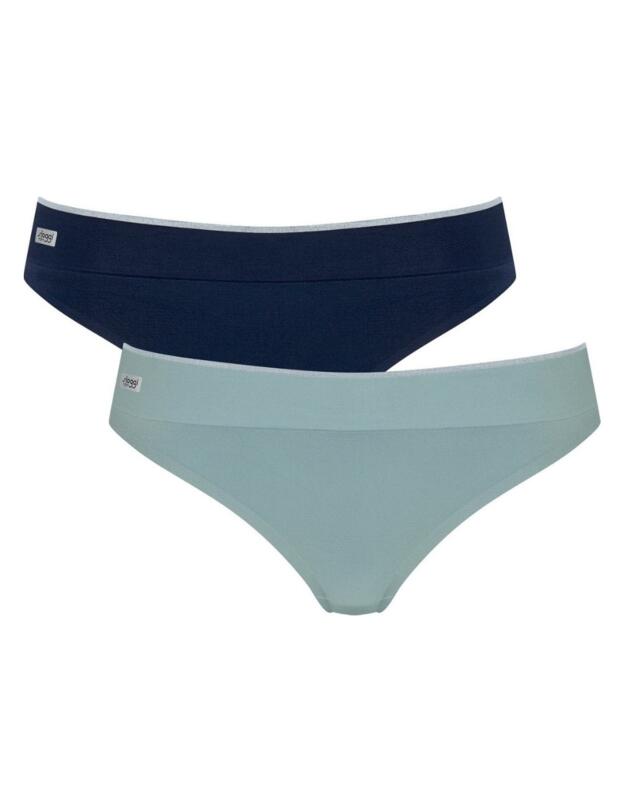 10198210 Sloggi Women Move Seamless Mini Brief 2 Pack - 10198210 Turquoise/ Dark Combination